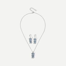 Shein Animal Pendant Chain Necklace & Drop Earrings Set