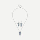 Shein Animal Pendant Chain Necklace & Drop Earrings Set
