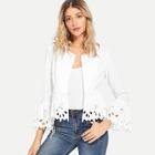 Shein Laser Cut Flounce Sleeve Blazer