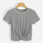 Shein Twisted Front Striped Tee