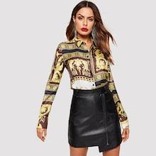 Shein Ornate Print Buttoned Shirt