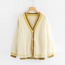Shein Mesh Overlay Striped Trim Cardigan