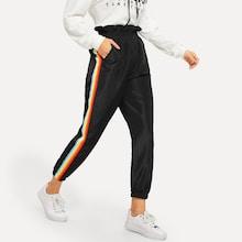 Shein Rainbow Striped Side Pants