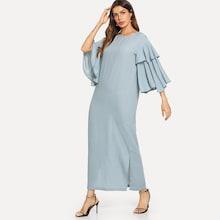 Shein Ruffle Bell Sleeve Slit Dress