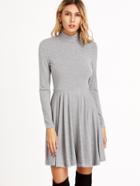 Shein Fit And Flared Jersey Pleated Dress