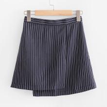 Shein Pinstriped Overlap Skirt