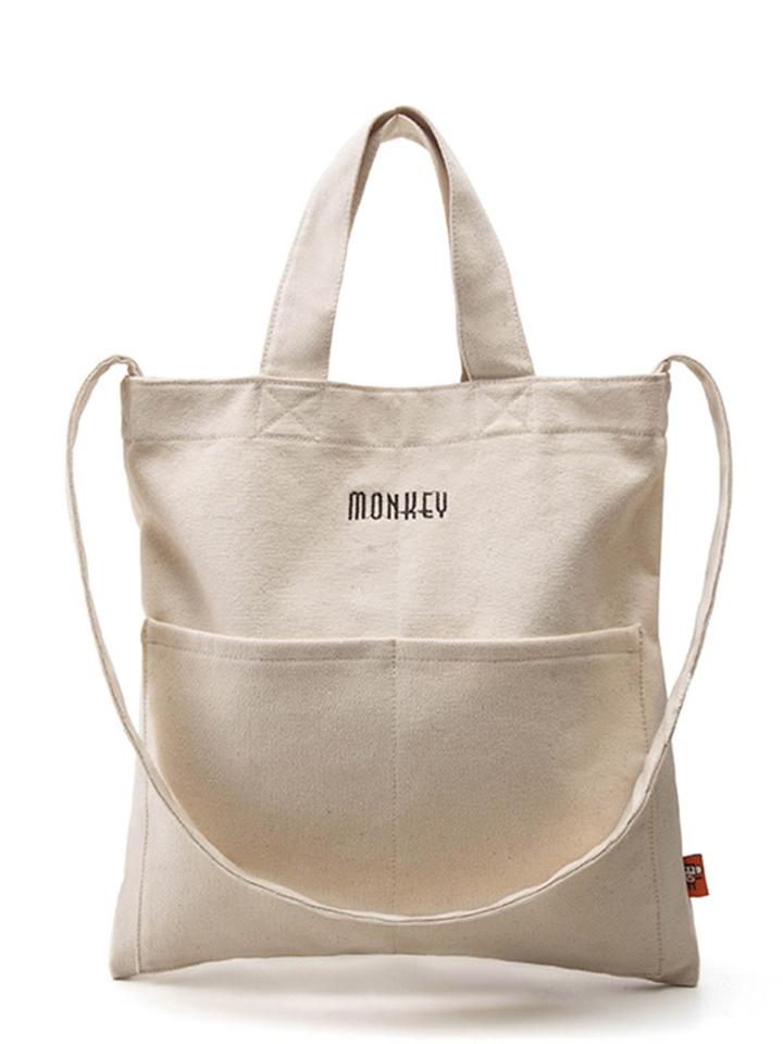 Shein Pockets Detail Canvas Bag