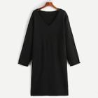Shein Plus Drop Shoulder Split Hem Sweater Dress