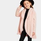 Shein Girls Shawl Collar Single Buttoned Teddy Coat