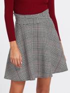 Shein Zip Side Plaid Circle Skirt