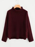 Shein Ladder Slit Side Step Hem Sweater