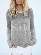 Shein Grey Color Block Trims T-shirt
