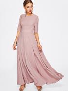 Shein Half Sleeve Fit & Flare Full Length Dress