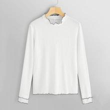 Shein Contrast Lettuce Trim Tee