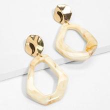 Shein Marble Pattern Geometric Open Drop Earrings