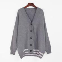 Shein Striped Trim Drop Shoulder Cardigan
