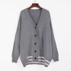 Shein Striped Trim Drop Shoulder Cardigan
