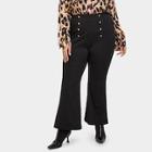 Shein Plus Double Breasted Flare Leg Pants