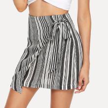 Shein Striped Print Wrap Skirt