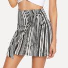 Shein Striped Print Wrap Skirt