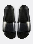 Shein Open Toe Lined Slide Sandals Black