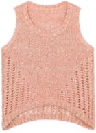Shein Orange Sleeveless Metallic Yoke Knit Sweater
