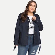 Shein Plus Self Tie Single Breasted Coat