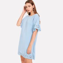 Shein Eyelet Embroidered Plain Dress