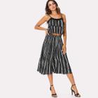 Shein Stripe Contrast Cami Top & Wide Leg Pants