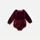 Shein Toddler Girls Velvet Solid Jumpsuit