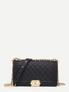 Shein Metal Lock Quilted Crossbody Chain Bag