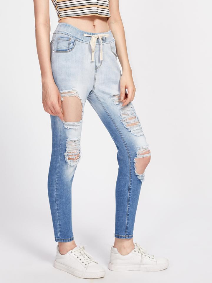Shein Distressed Ombre Jeans