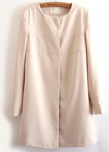 Rosewe Ol Style Round Neck Long Pattern Coats Beige