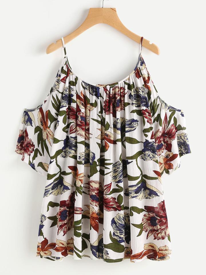Shein Flower Print Flowy Top