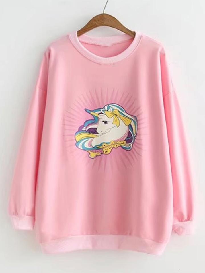 Shein Animal Print Drop Shoulder Sweatshirt