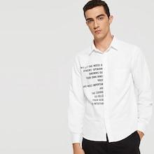 Shein Men Half Letter Print Shirt