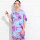 Shein Pocket Front Tie Dye Dress