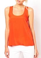 Rosewe Attractive Cutout Pattern Round Neck Red T Shirt