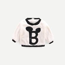 Shein Toddler Girls Letter Print Faux Fur Sweatshirt