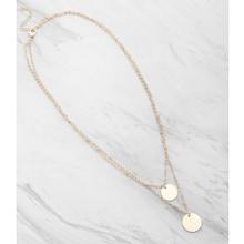 Shein Coin Fringe Detail Delicate Double Layer Necklace