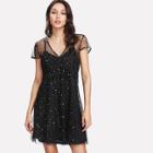Shein Cami Dress With Glitter Mesh Cover Up