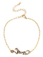 Shein Leopard Plated Golden Link Choker