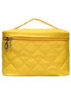 Shein Yellow Diamondback Zipper Cosmetic Bag