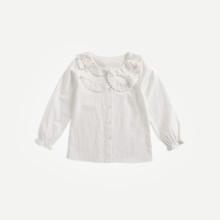 Shein Girls Lace Trim Solid Blouse