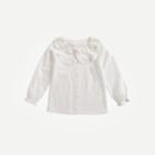 Shein Girls Lace Trim Solid Blouse