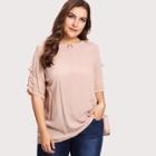 Shein Plus Bow Detail Tiered Frill Sleeve Top