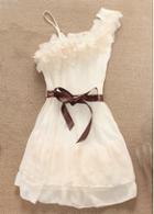 Rosewe Glamorous Zipper Closure Strap Design Mini A Line Dress