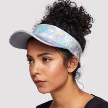Shein Iridescent Design Pu Visor Hat