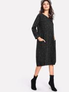 Shein Space Dye Cable Textured Dress