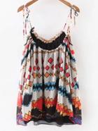 Shein Multicolor Print Chiffon Spaghetti Strap Camis Top